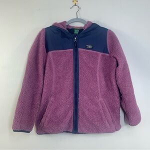 L.L.Bean Sherpa Hooded Jacket Punk/Blue -XL 18